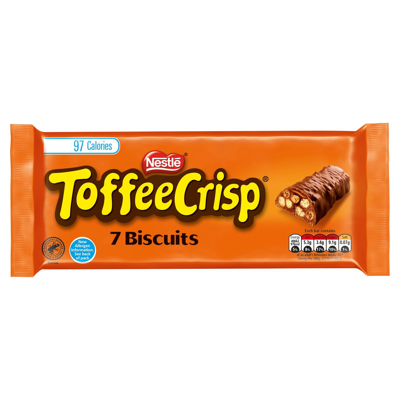 NESTLE MP 7PK TOFFEE CRISP BISCUIT 130.9G